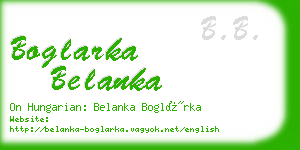 boglarka belanka business card